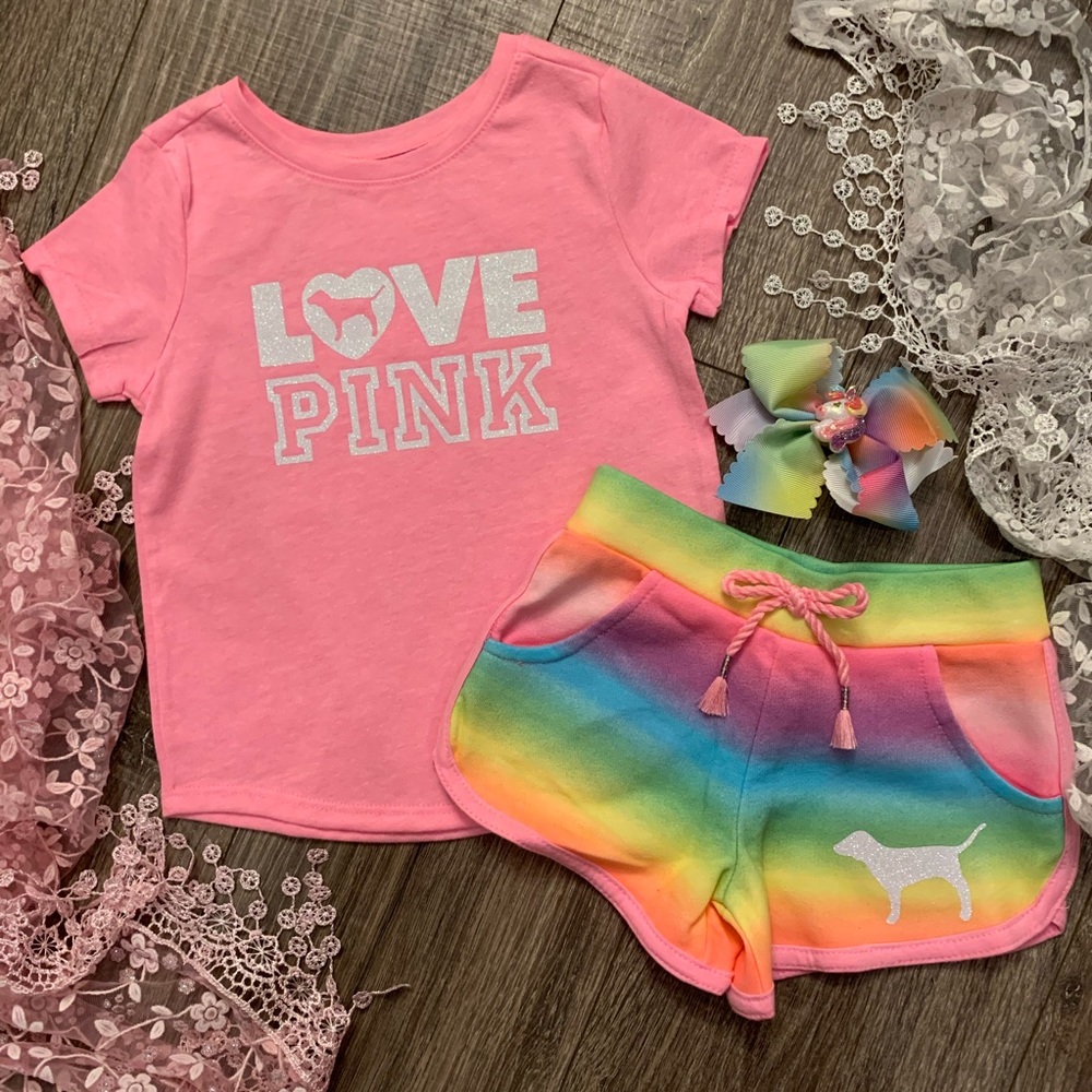 Boutique Girls LOVE PINK outfit - Picture 1 of 3